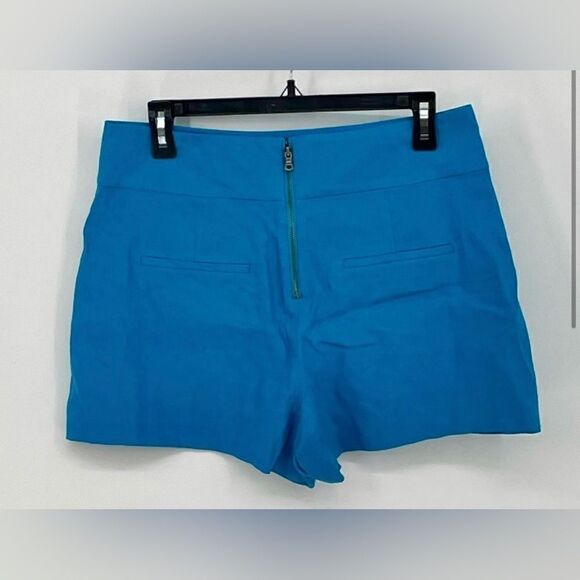 Alice & Olivia NWT Donald High Waisted Shorts in Ocean Blue Size 12 - Picture 3 of 13